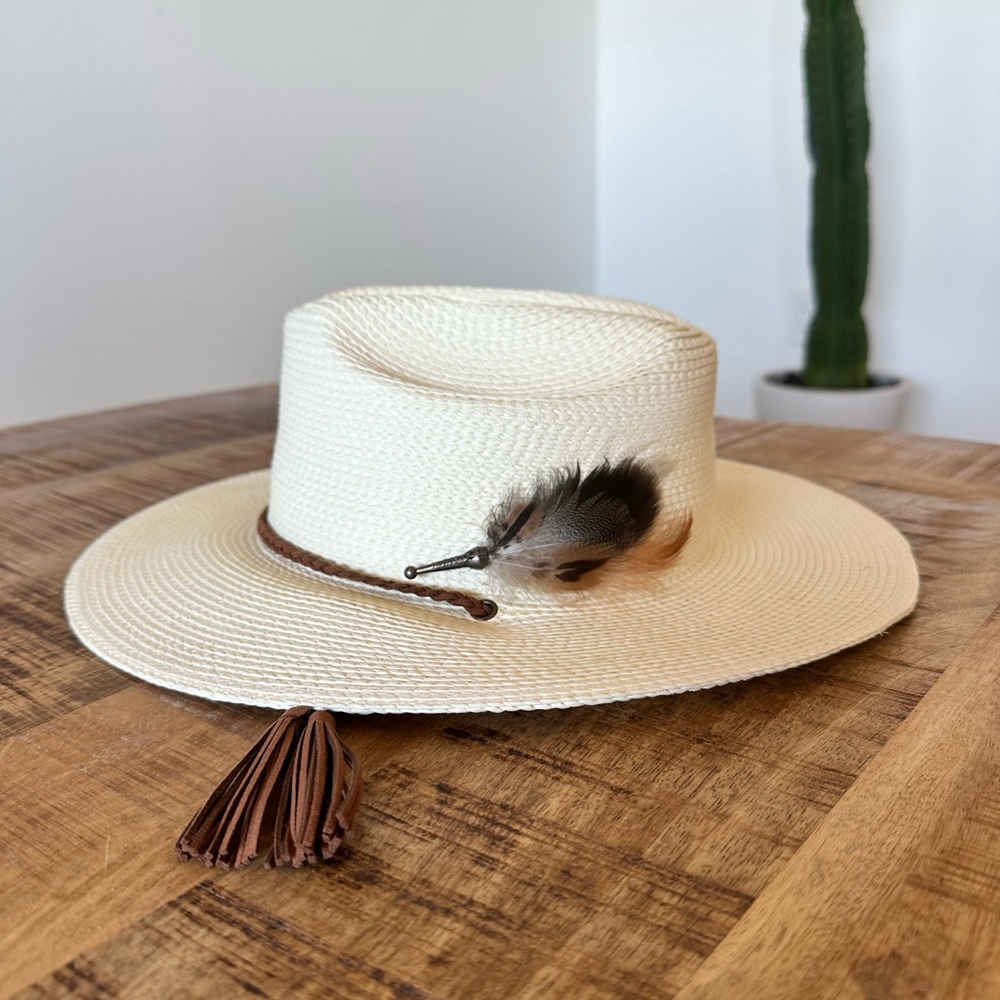 Olive & Pique Straw Floppy Brim Western Cowboy Hat 🪶 O/S